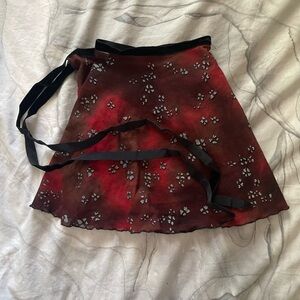 Dasha Red & Black Dance Wrap Skirt❤️🖤🤍